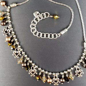 Brighton Swarovski Crystal & Pearl Fringe Necklace